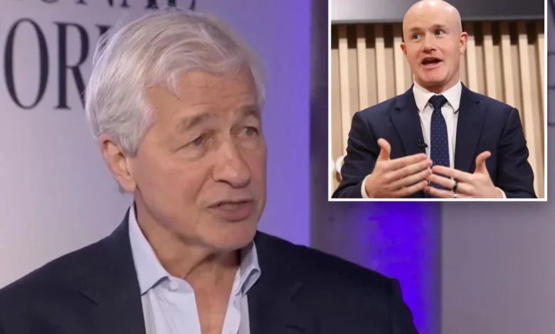 JPMorgan's Jamie Dimon slams 'full of s--t' Coinbase CEO Brian Armstrong