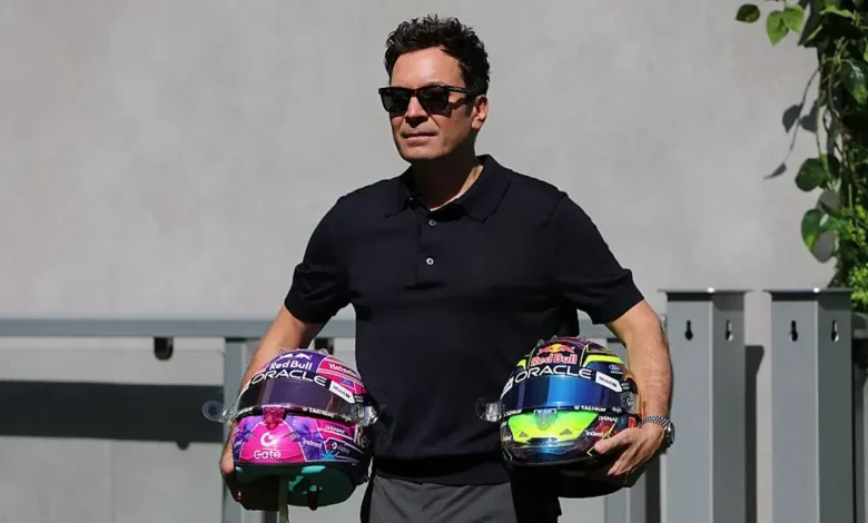 Jimmy Fallon starts chewing on microphone in cringey interview ahead of F1 Miami | OutKick