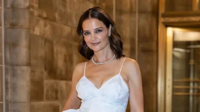 Katie Holmes and mom Kathleen twin in distinct dresses for a chic city night out