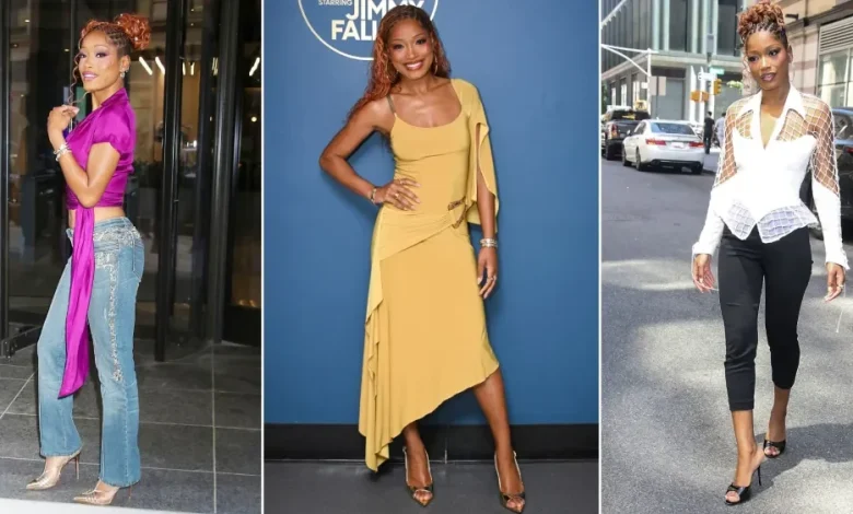 Keke Palmer Shifts Into High-shine Mode With Three Heels in One Day