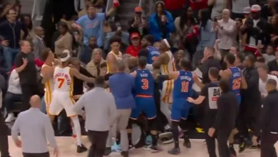 Knicks, Hawks get into fiery scuffle with two ejections in wild scene