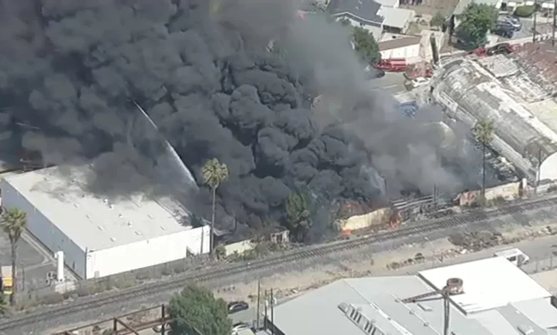 LIVE: Massive industrial fire breaks out in South Gate