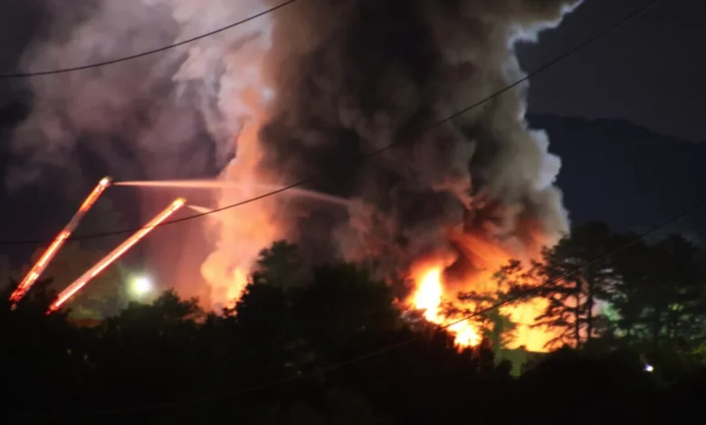 Large outside fire at recycling plant off Garner Road :: WRAL.com