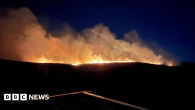 Large wildfire closes Peak District's Snake Pass