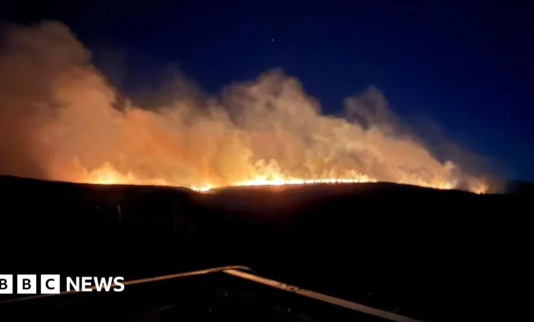 Large wildfire closes Peak District's Snake Pass
