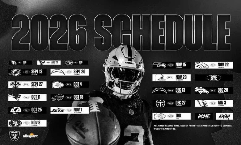 Las Vegas Raiders announce 2026 schedule - Raiders.com