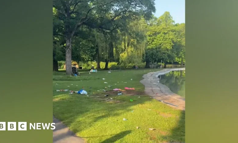Litter 'carnage' at pool after hot weekend