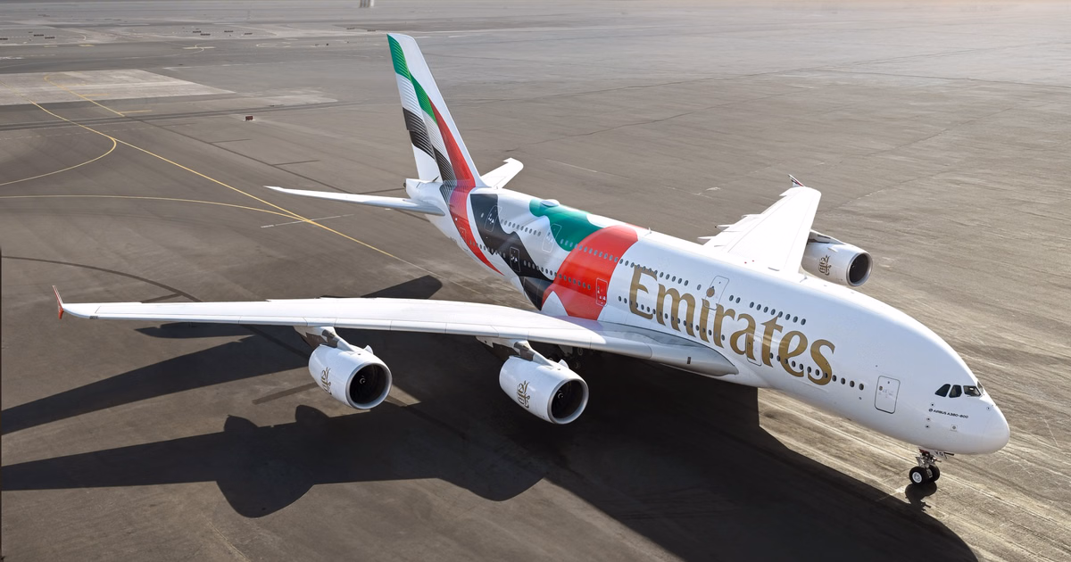 Look: Emirates unveils striking new UAE flag livery on its Airbus A380 superjumbo