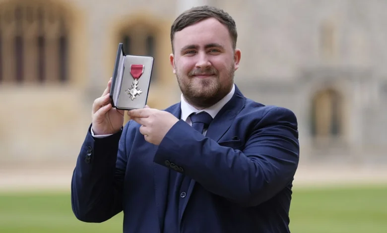 Luke Littler: World No 1 presented with MBE by Prince William at Windsor Castle for his contribution to the sport of darts