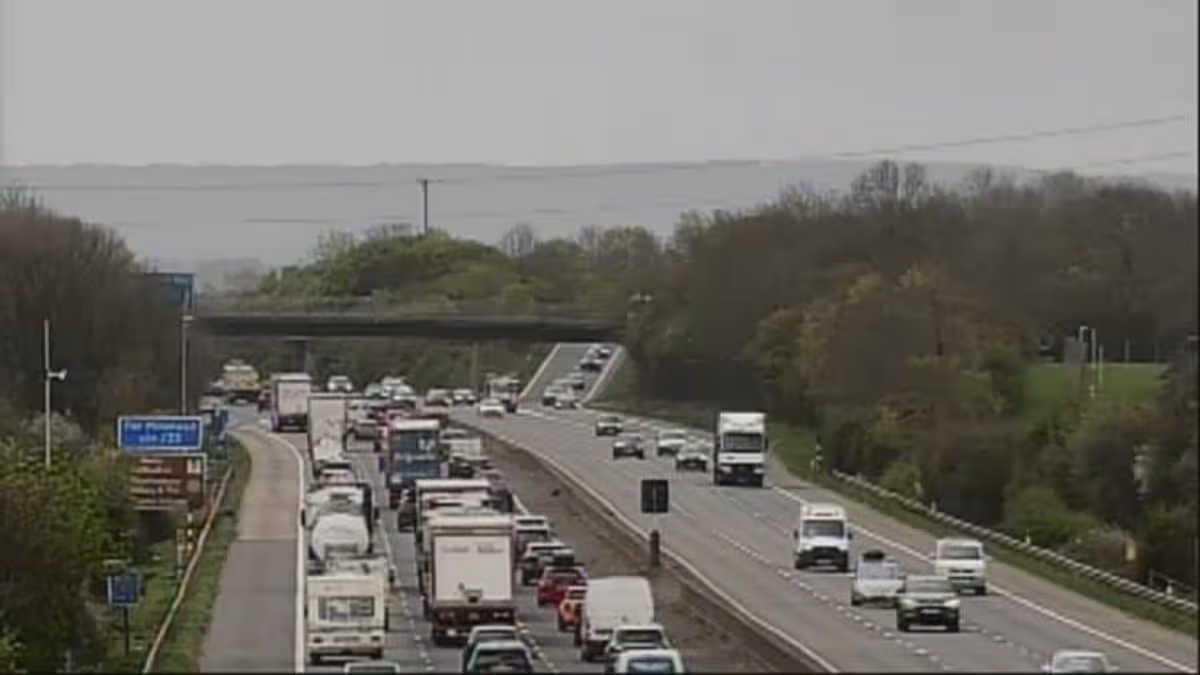 M5 lorry-car crash leaves drivers queuing for 90 MINUTES as oil cleared up