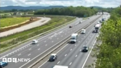 M5 traffic: Motorway reopens after motorcyclist injured in crash