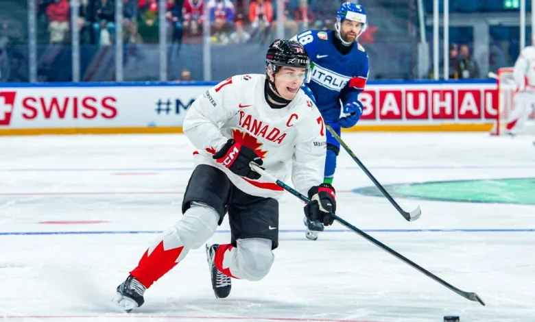 Macklin Celebrini nets 2 as Canada shuts out Italy at worlds