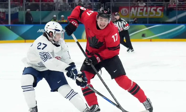 Macklin Celebrini powers Canada past France in pre-worlds exhibition