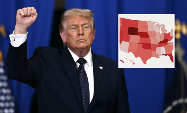 Map Shows States Where Trump's Approval Rating Has Crashed Most