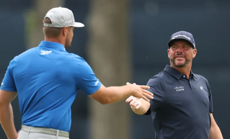 Michael Block, Bryson DeChambeau Play a Practice Round at Aronimink
