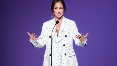 Minka Kelly’s Open-Jacket Look Puts Her Racy Bralette on Display