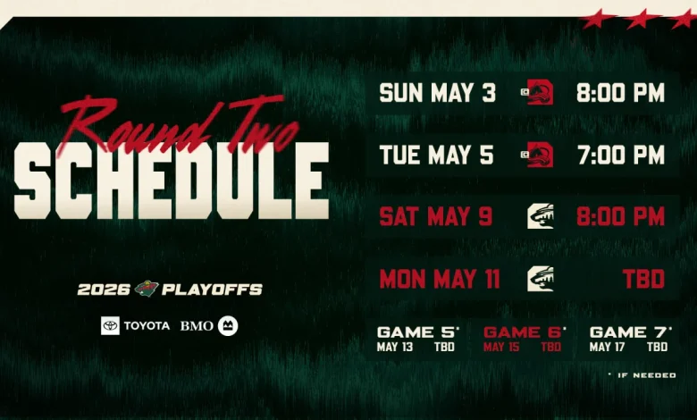 Minnesota Wild Second Round Stanley Cup Playoff Schedule Announced
