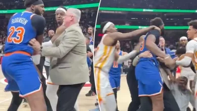 Mitchell Robinson 'lost in the world' after raucous Hawks melee, posts NSFW dig