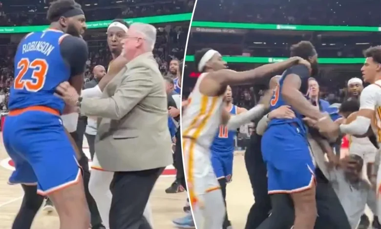 Mitchell Robinson 'lost in the world' after raucous Hawks melee, posts NSFW dig