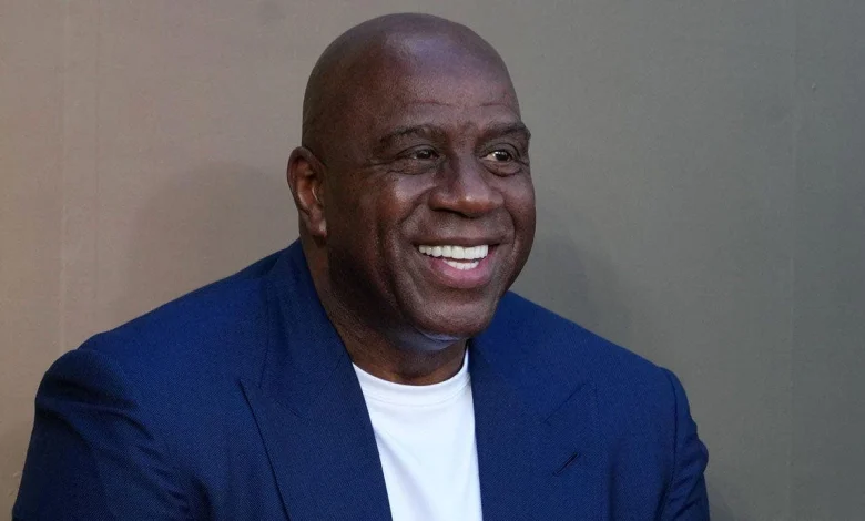 NBA legend Magic Johnson breaks from his former Lakers boss to endorse Karen Bass in LA mayoral race