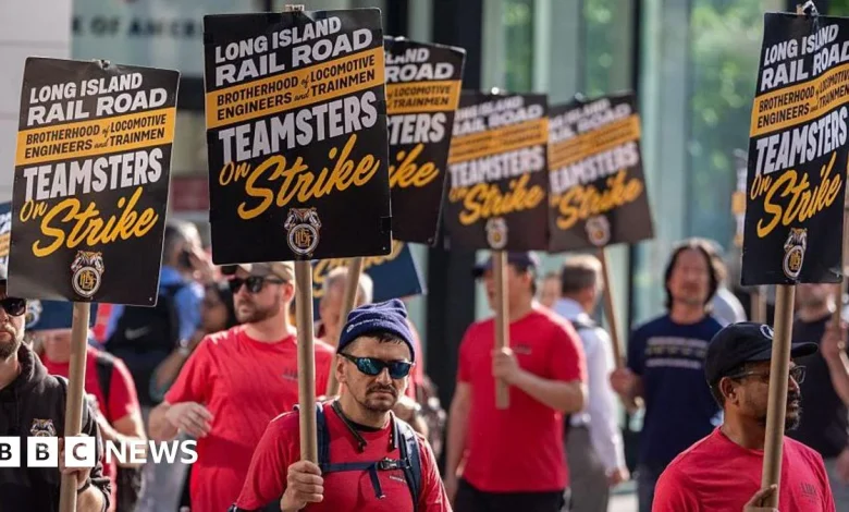 New York commuters face rush-hour chaos in first major rail strike in 30 years