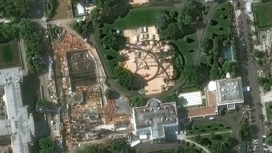 New satellite images show White House ballroom construction, UFC bout cage - USA Today