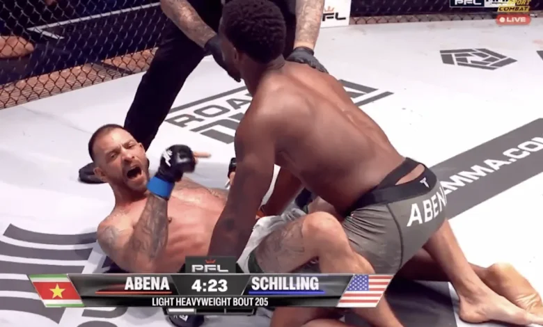 PFL Brussels video: Joe Schilling furiously quits fight after headbutt foul