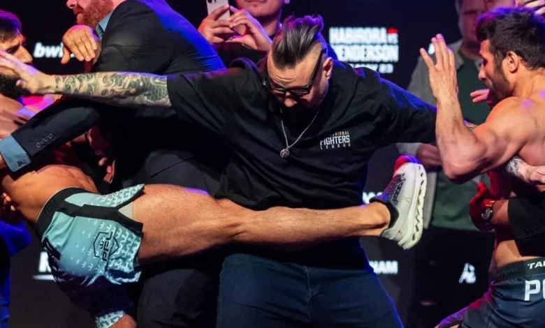 PFL has its own Khamzat — and he just started a knock-down, drag-out brawl at PFL Brussels weigh ins (Video)