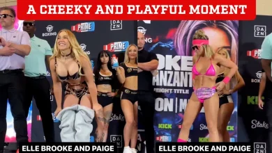 Paige VanZant, Elle Brooke share cheeky face off at MF & DAZN