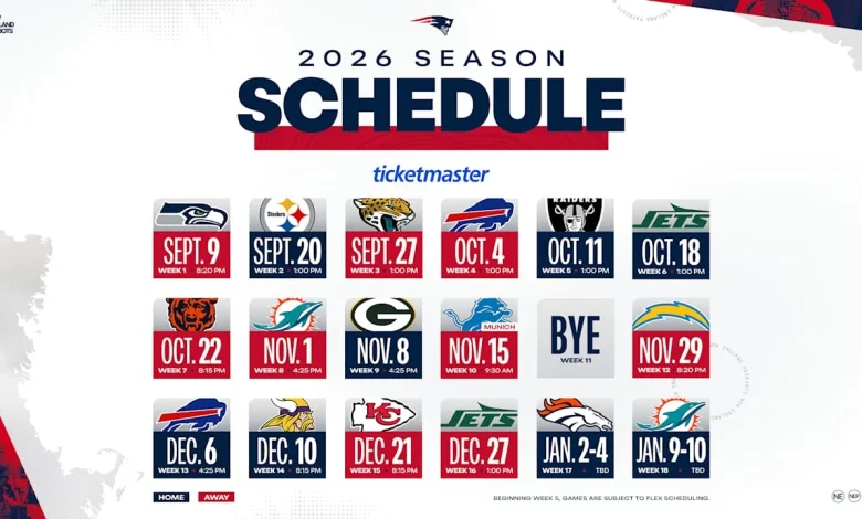 Patriots Announce 2026 Schedule