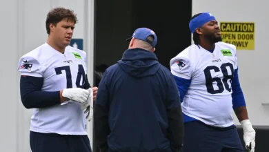Patriots rookie minicamp notebook: Caleb Lomu reps strictly at left tackle