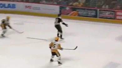 Penguins win Game 3 in overtime 4-3 after Ilya Protas gets stick slashed out hands on Avery Hayes’ game-tying goal: ‘I think it was a penalty’