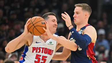 Pistons guard Duncan Robinson out with sore back in Game 5