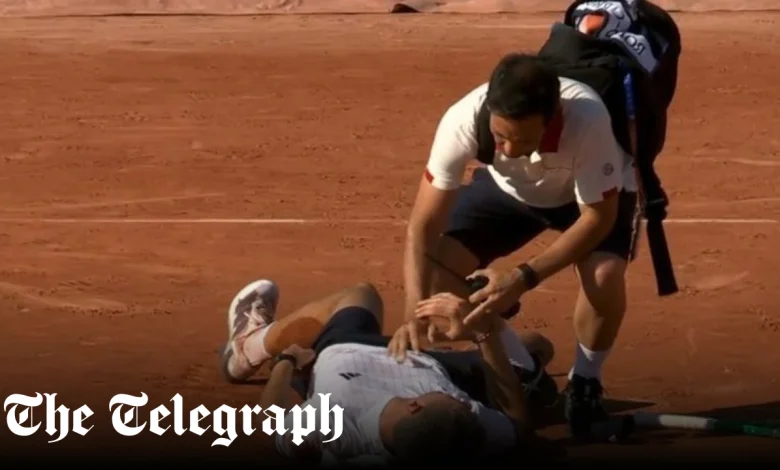 Player collapses moments after hitting winning shot at French Open