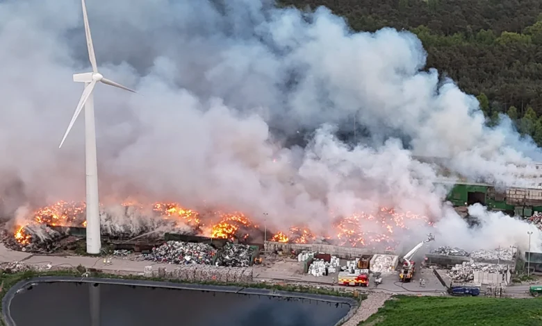 Recycling facility fire leaves Fife site burning for three days