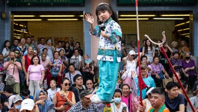 Revelers pack a Hong Kong island for a bun festival, a century-old tradition
