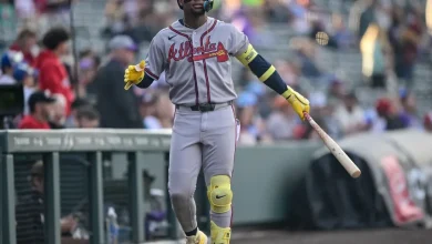 Ronald Acuña Jr. exits game with apparent left hamstring ailment