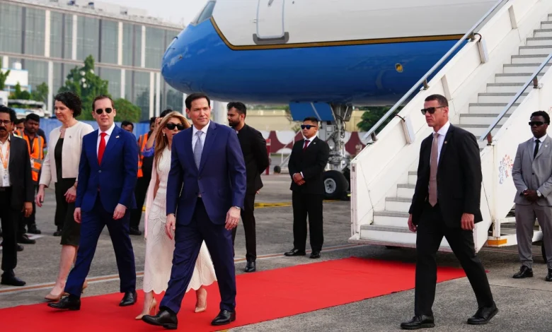 Rubio arrives in India ahead of Quad talks : NPR
