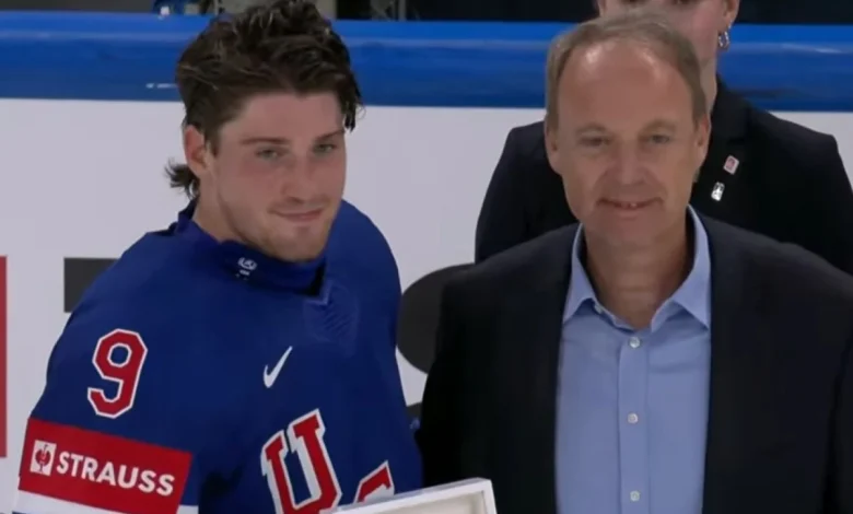 Ryan Leonard scores game-winning shootout goal for Team USA against Germany, named Player of the Game
