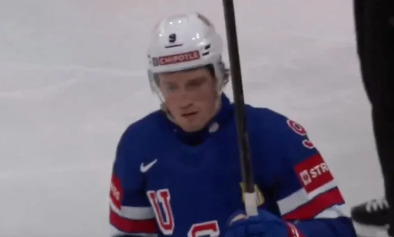 Ryan Leonard scores power-play goal from Ovi’s office, records three points in Team USA’s blowout 7-3 victory over Hungary