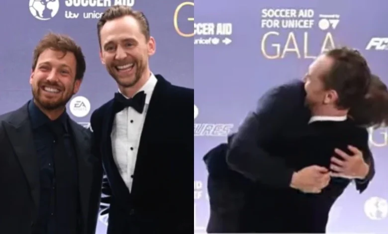 Sam Thompson screams, jumps on Tom Hiddleston in viral fanboy moment. Watch