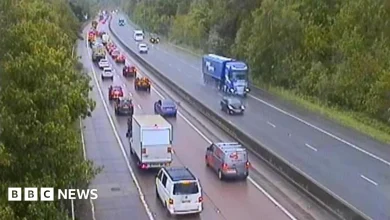 Shropshire-Wolverhampton M54 closed for 'several hours' as car leaves road