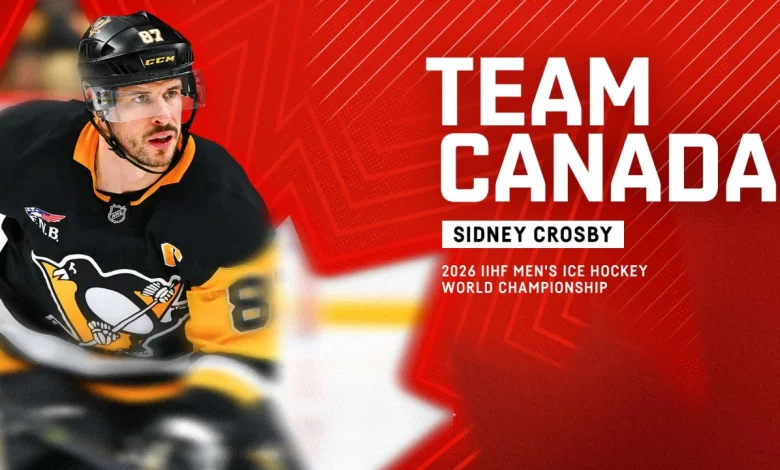 Sidney Crosby to Represent Team Canada at the 2026 IIHF World Championship