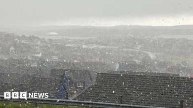 Snow in Shetland after UK's coldest May night in five years