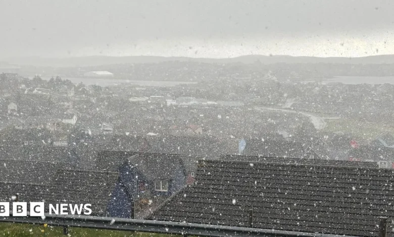 Snow in Shetland after UK's coldest May night in five years