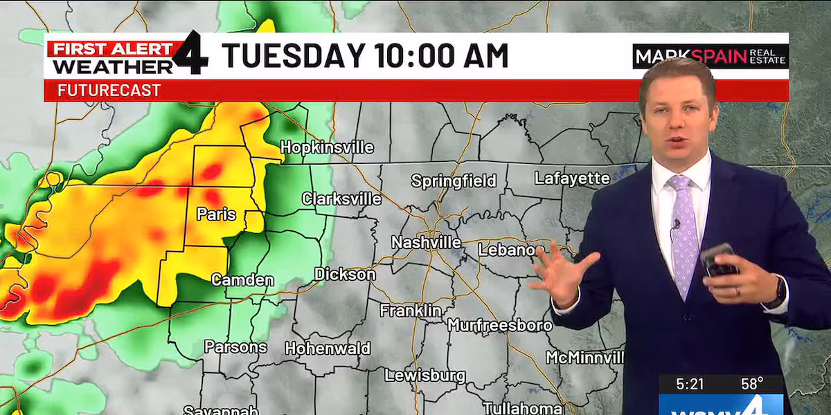 Soaking rain, strong storms headed to Middle Tennessee