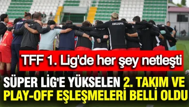 TFF 1. Lig'de Süper Lig'e yükselen 2. takım ve play-off eşleşmeleri belli oldu... Amedspor şampiyon