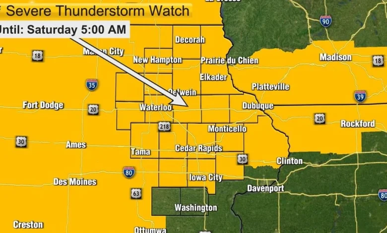 TRACKING: Severe Thunderstorm Watch until 5 AM Sat