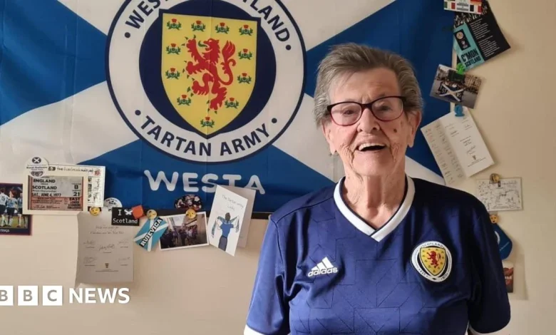 Tartan Army's oldest member Moira, 93, set for fourth World Cup