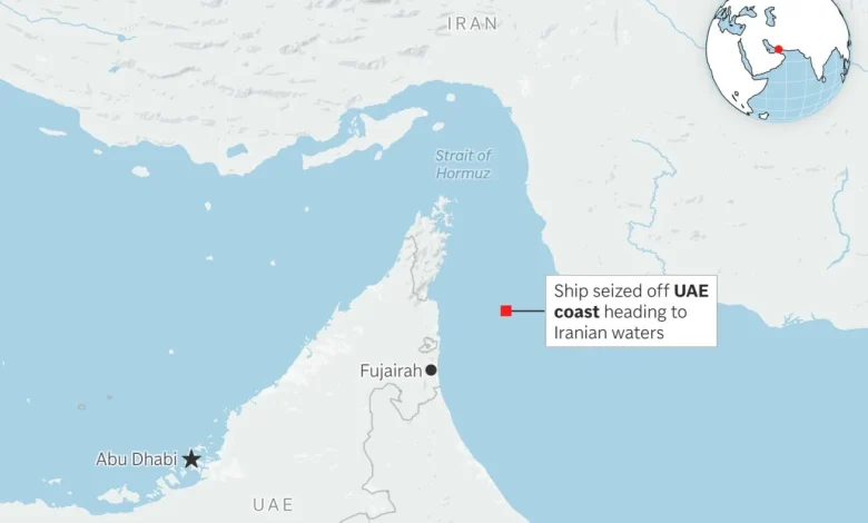 Tensions flare near Strait of Hormuz as a ship is seized and another is sunk